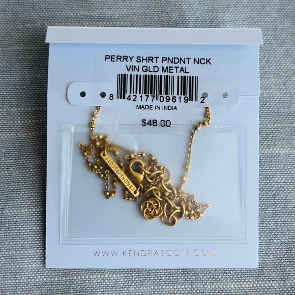 New Kenda Scott Perry Pendant Necklace in Vintage Gold - Picture 7 of 10